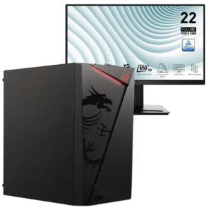 PC de bureau Pro MSI / i3-10105 / 8 Go / Windows 11 Pro Avec Écran MSI Pro MP223 E2 21.45" Full HD VA / 100 Hz / Noir